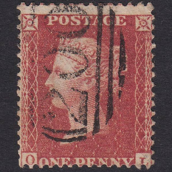 GB QV 1857 1d Rose-Red Plate 48 SG40-C10(1) OL FU Christchurch 200