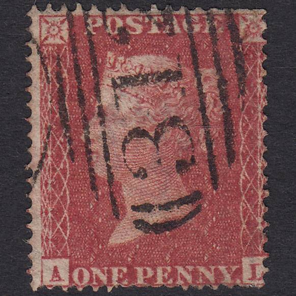 GB QV 1857 1d Rose-Red Plate 36 SG36-C11 AL GU Gloucester 312