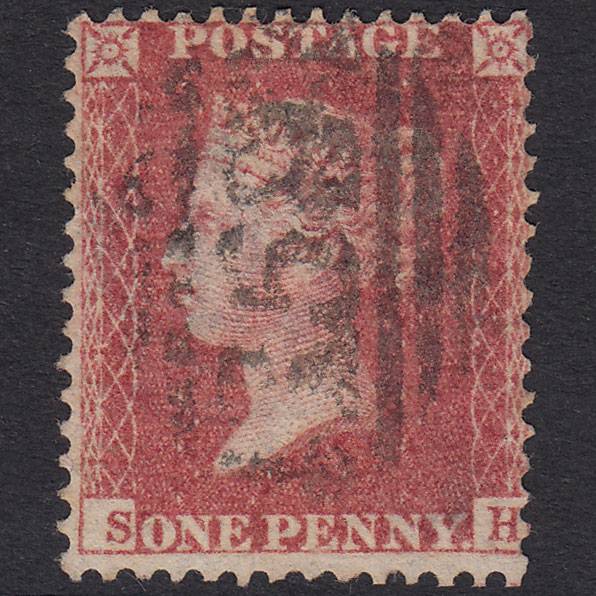 GB QV 1857 1d Rose-Red Plate 48 SG40-C10(1) SH FU Chard 159