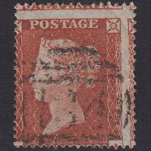 GB QV 1854 1d Plate 190 SG17-C1(1) OA GU Bristol 134 Spoon Misperf
