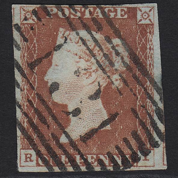 GB QV 1841 1d Red-brown (Plate 46) SG8-B1(1) RI VFU Edinburgh 131 4M Imperf
