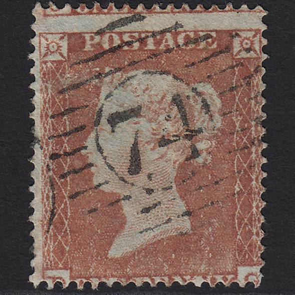 GB QV 1854 1d Red-brown SG17-C1(1) DG GU London D&S 74