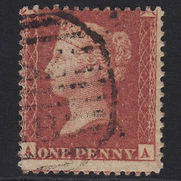 GB QV 1857 1d Rose-red SG40-C10(1) AA FU London D&S SE8