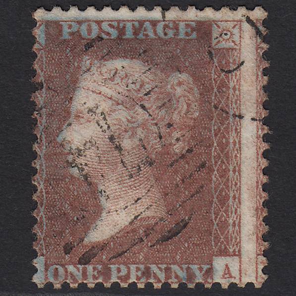 GB QV 1856 1d PUrple-brown (Plate 43) SGC8(8) NA VFU London D&S 74