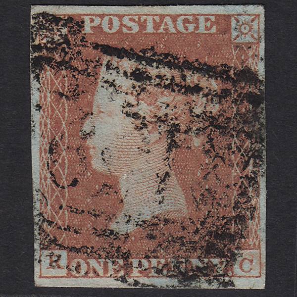 GB QV 1841 1d Red-brown (Plate 97) SG8-B1(1) RC GU 4M Imperf Glasgow 159