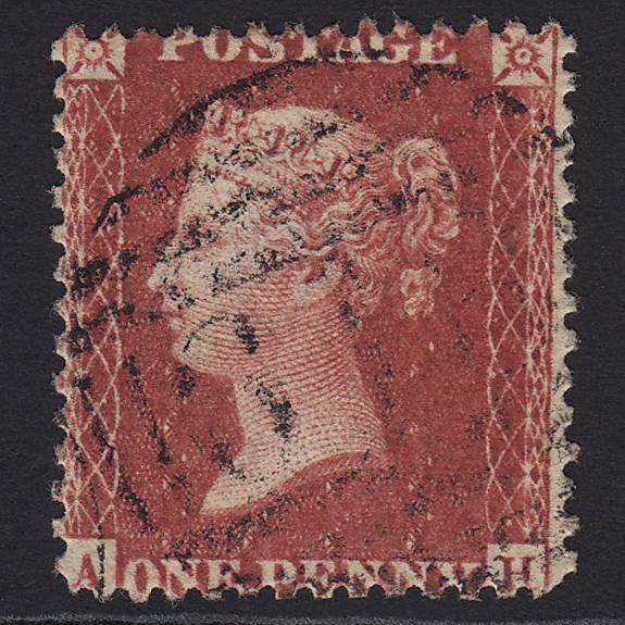 GB QV 1857 1d Rose-red SG40-C10(1) AH FU