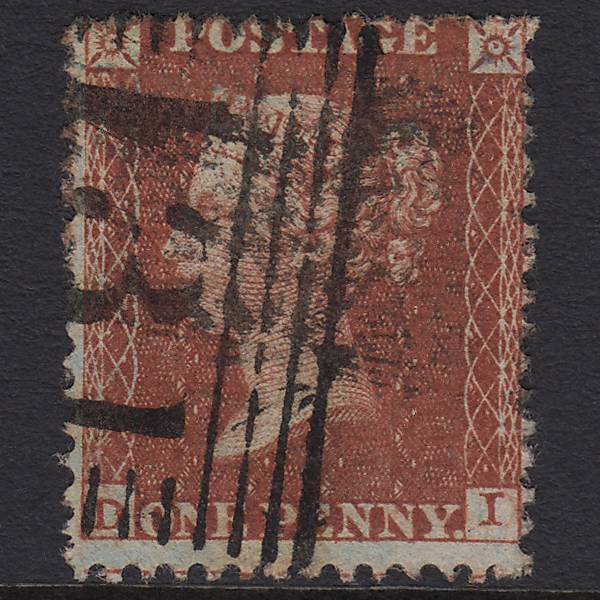 GB QV 1855 1d Red-brown (Plate 12) SGC6(1) DI GU Edinburgh 131