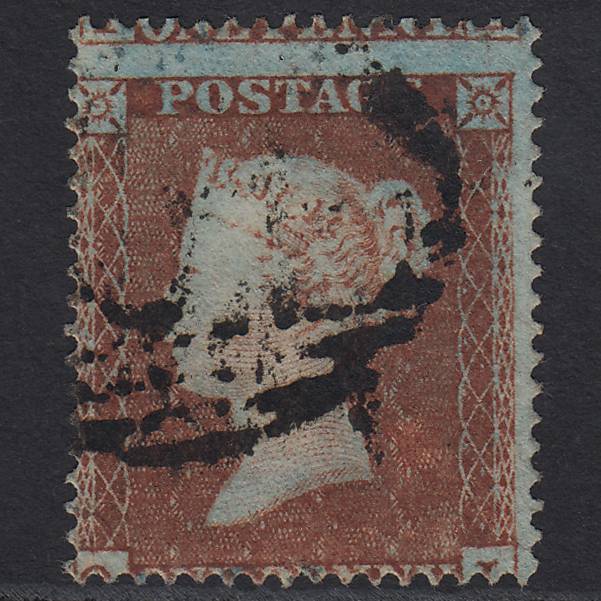 GB QV 1854 1d Red-brown (Plate 197) SG17-C1(1) QL FU Large Misperf