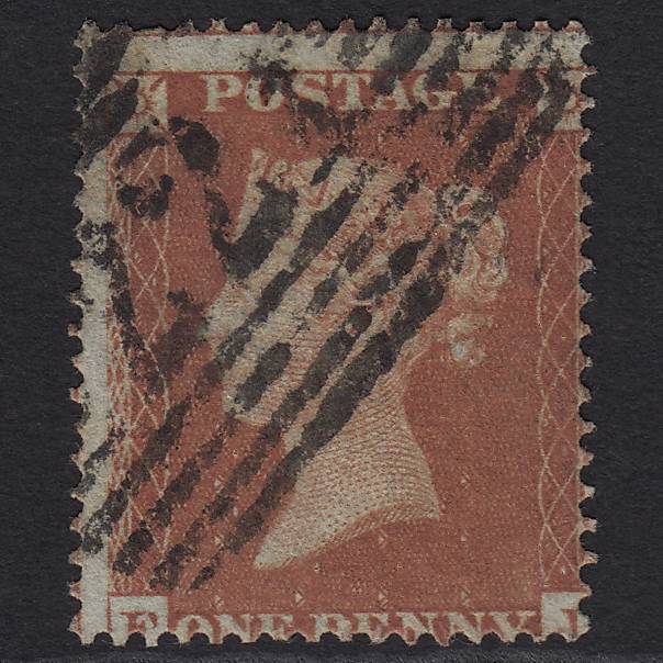 GB QV 1854 1d Red-brown (Plate 166) SG17-C1(1) FJ GU Leith 221 Misperf