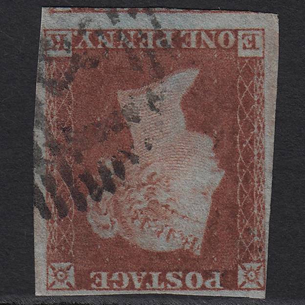 GB QV 1841 1d Lake-red (Plate 167) SG11-B2(5) Wmk Inv EK FU 4 Margins