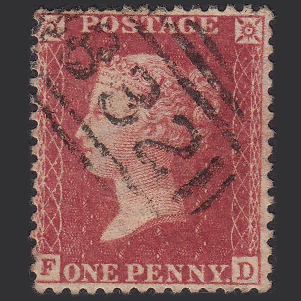 GB QV 1857 1d Rose-red (Plate 47) SG40-C10(1) FD FU Wallingford 832