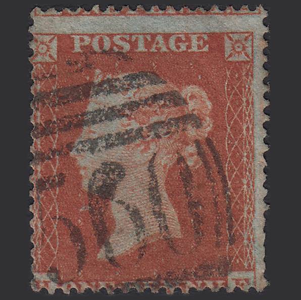 GB QV 1854 1d (Plate 188) SG17-C1(1) HF FU Newport, Isle OF Wight 560 Misperf