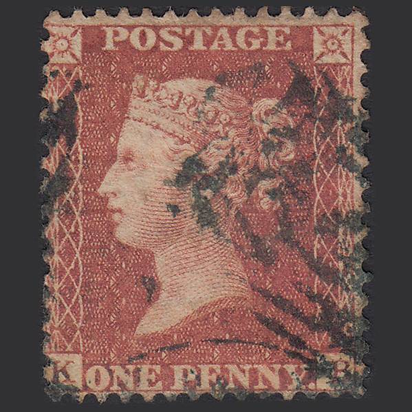 GB QV 1856 1d Red-brown (Plate 46) SG29-C8(1) KB GU Blue-black