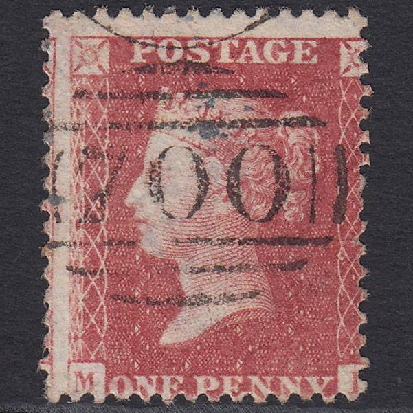 GB QV 1857 1d Rose-red (Plate 64) SG40-C10(1) MI FU Sheffield 700