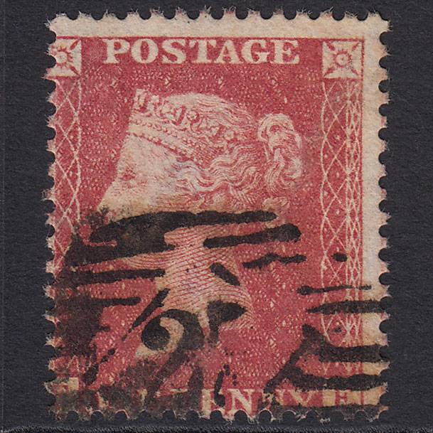 GB QV 1857 1d Rose-red (Plate 48) SG40-C10(1) FE GU London IS Cancel