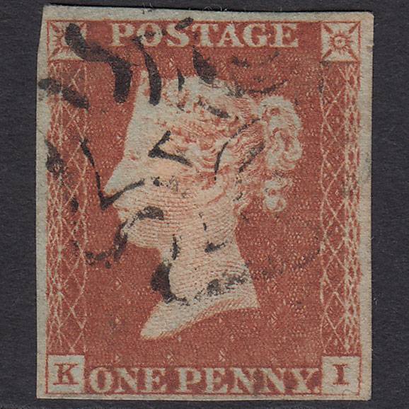 GB QV 1841 1d Red-brown (Plate 19) SG8-B1(1) KI FU 4 Margins Maltese Cross