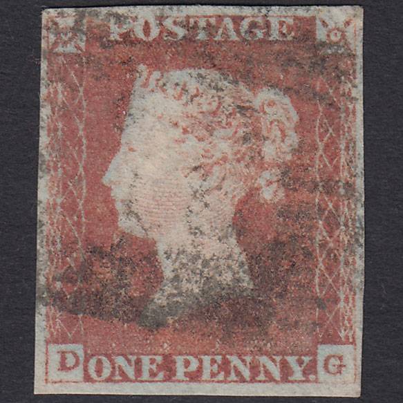 GB QV 1841 1d Red-brown (Plate 80) SG8-B1(1) DG FU 4 Margins Scotland