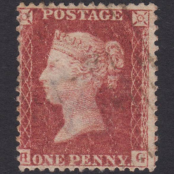 GB QV 1857 1d Rose-red (Plate 58) SG40-C10(1) HG GU Light Cancel Later State