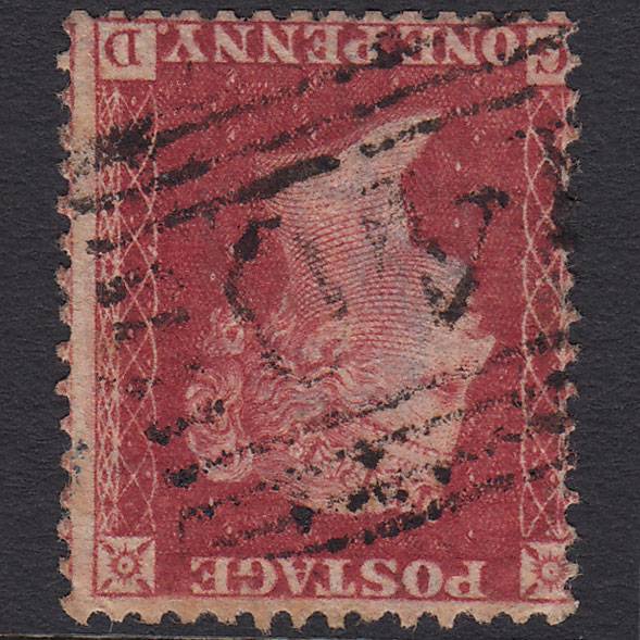 GB QV 1857 1d Rose-red (Plate 44) SG40-C10(1) Wmk Inv GD GU Falkland 140