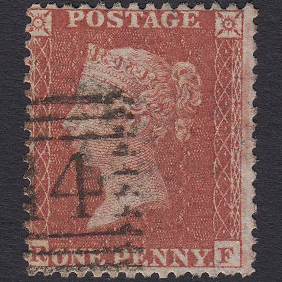 GB QV 1855 1d Red-brown (Plate 8) SGC6(1) RF GU Dundee 114
