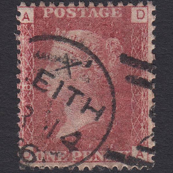 GB QV 1864 1d Lake-red (Plate 181) SG44-G1(2) DA GU Leith 221 CDS Cancel