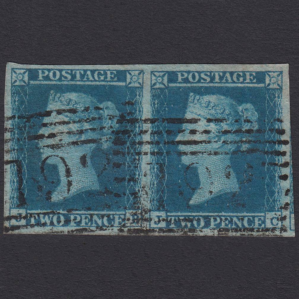 GB QV 1841 2d Blue (Plate 4) SG14-E1(2) JB-JC VFU 4 Margins Keith 192