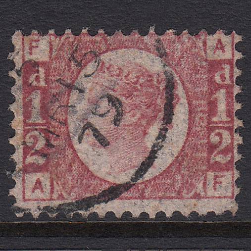 GB QV 1870 1/2d Rose-red (Plate 13) SG48-G4 AF FU CDS Cancel