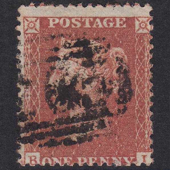 GB QV 1856 1d Red-Brown Plate 27 SG29-C8(1) BI GU