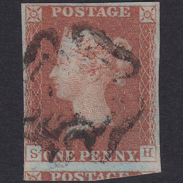 GB QV 1841 1d Red-Brown Plate 22 SG8-B1(1) SH FU Missing Imprimatur 4M MX