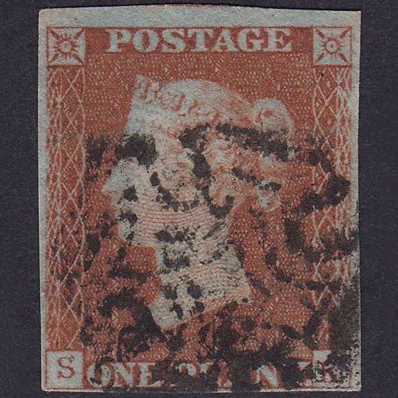 GB QV 1841 1d Red-Brown Plate 22 SG8-B1(1) SK GU Missing Imprimatur 4M MX