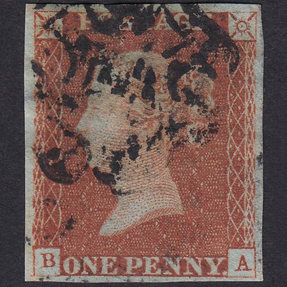 GB QV 1841 1d Red-Brown Plate 22 SG8-B1(1) BA GU Missing Imprimatur 4M MX