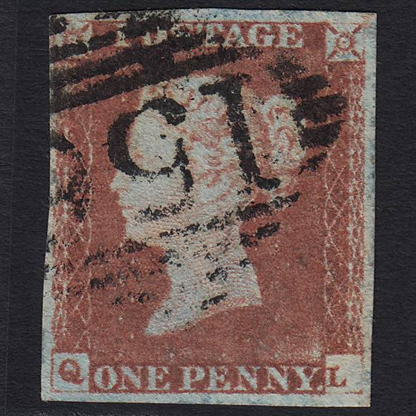 GB QV 1841 1d Red-brown (Plate 69) SG8-B1(1) QL FU Cork 156 4 Margins