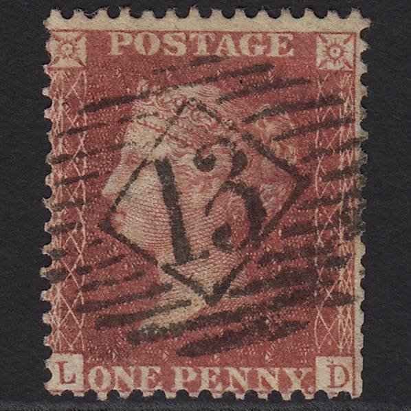 GB QV 1857 1d Rose-red (Plate 56) SG40-C10(1) LD GU London IS 13
