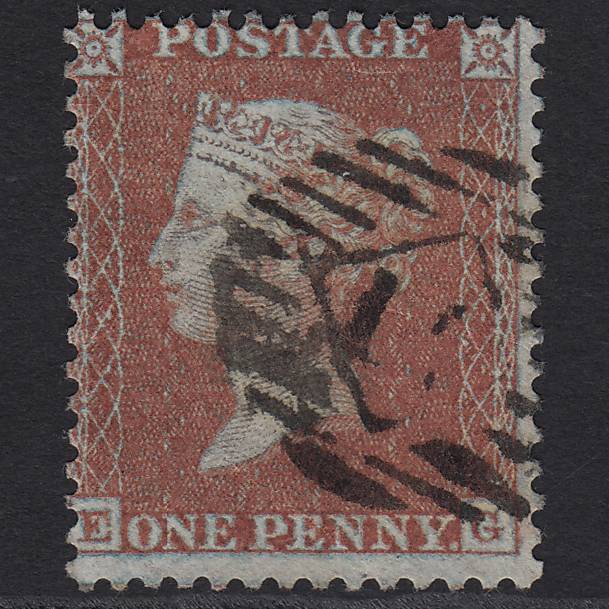 GB QV 1855 1d Red-brown (Plate 14) C6(1) EG FU London Framed Reverse