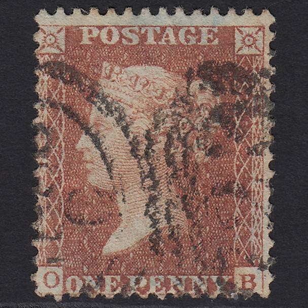 GB QV 1855 1d Red-brown (Plate 17) C6(1) OB GU