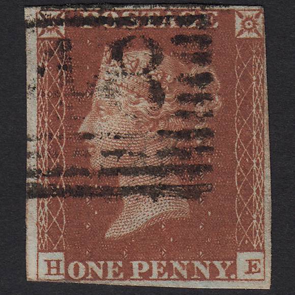 GB QV 1857 1d Rose-red (Plate 57) SG40-C10(1) HE FU in Scotland nr 4M