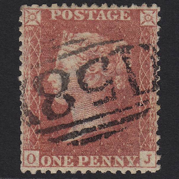 GB QV 1857 1d Rose-red (Plate 52) SG40-C10(1) OJ GU Cambridge 158