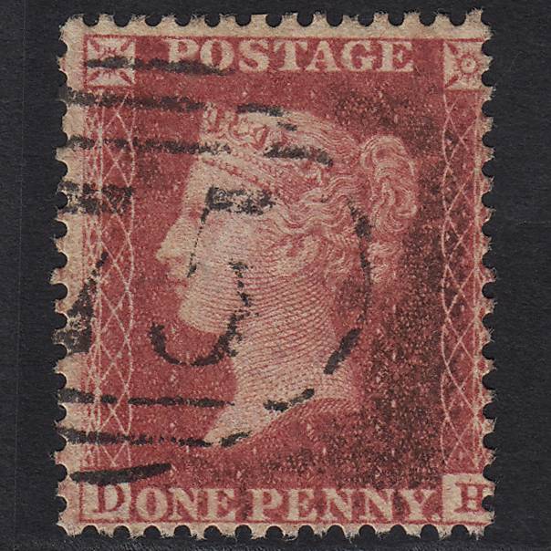 GB QV 1857 1d Rose-red (Plate 60) SG40-C10(1) DH GU Birmingham 75