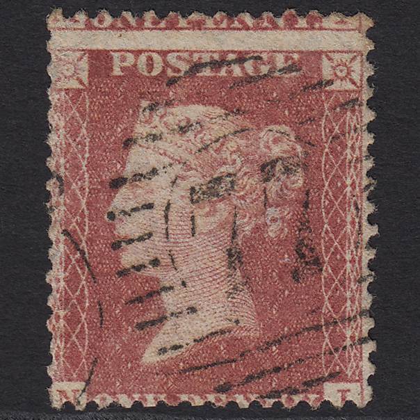 GB QV 1857 1d Rose-red (Plate 27) SG40-C10(1) NI GU London D&S 77 Large Misperf