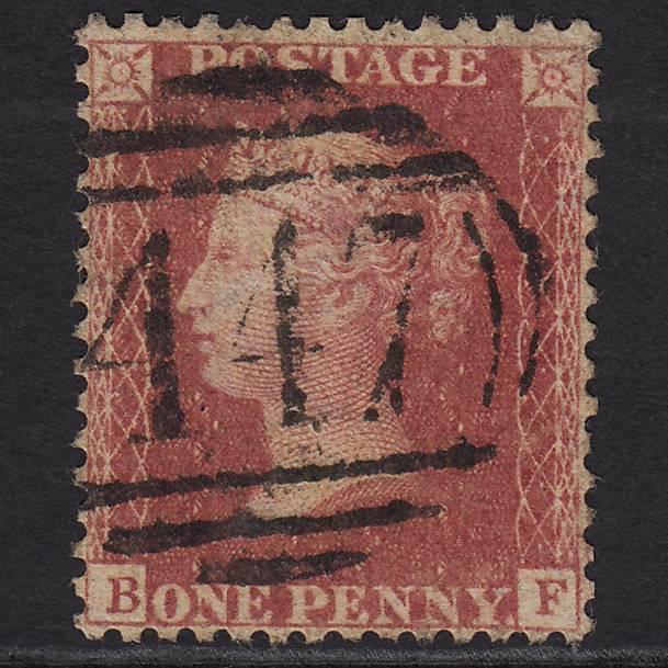 GB QV 1857 1d Rose-red (Plate 48) SG40-C10(1) BF GU Leeds 447