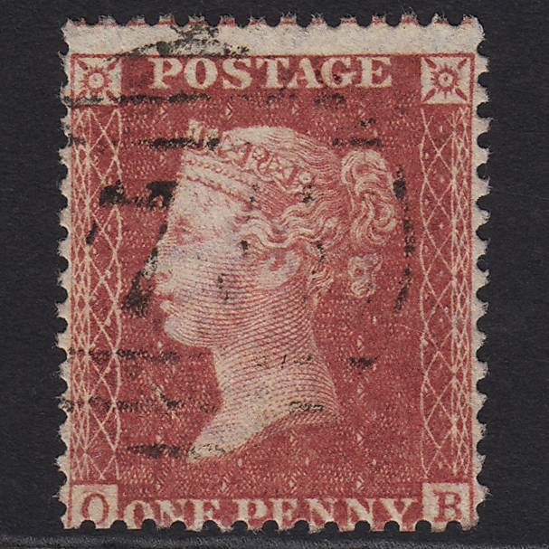 GB QV 1857 1d Rose-red (Plate 45) SG40-C10(1) OB FU Light Cancel