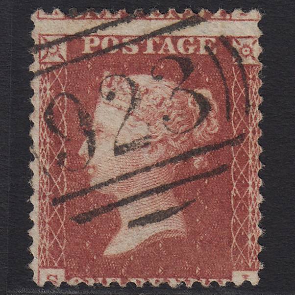GB QV 1857 1d Rose-red (Plate 56) SG40-C10(1) SI VFU Worthing 923 Large Misperf