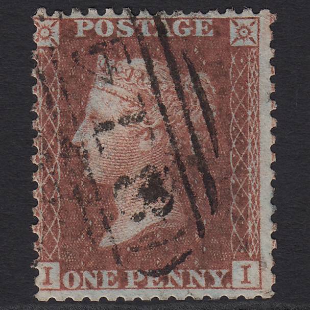 GB QV 1856 1d Red-brown SG29-C8(1) II GU Truro 814 Sideways Duplex