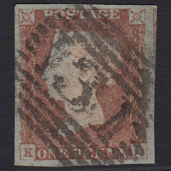GB QV 1841 1d Red-brown (Plate 70) SG8-B1(1) KD GU 4 Margins Edinburgh 131