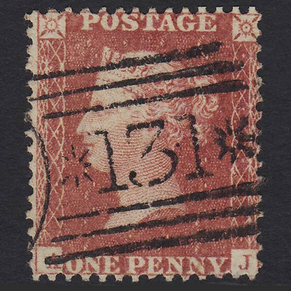 GB QV 1857 1d Rose-red SG40-C10(1) AJ VFU Miss Imprimatur Edinburgh 131