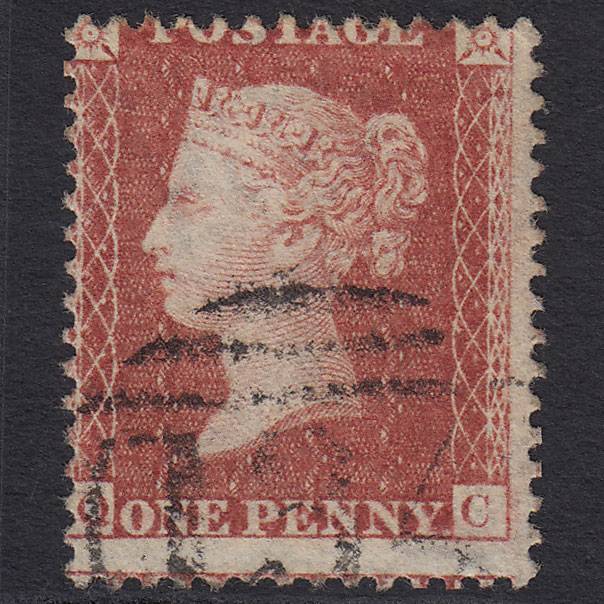 GB QV 1857 1d Rose-red (Plate 59) SG40-C10(1) QC FU Bristol 134 Misperf