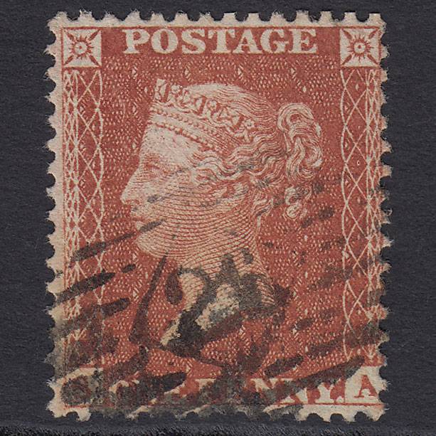 GB QV 1855 1d Red-brown (Plate 14) SG24-C3(1) SA FU London IS Cancel