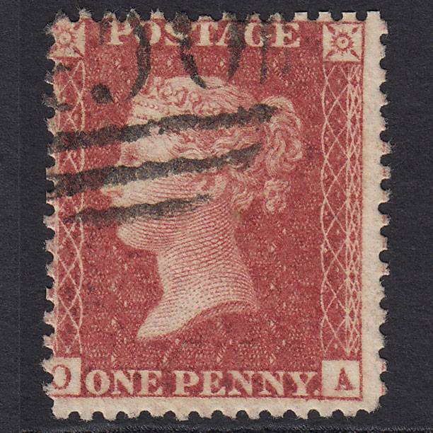 GB QV 1857 1d Rose-red (Plate 59) SG40-C10(1) OA FU Misperf