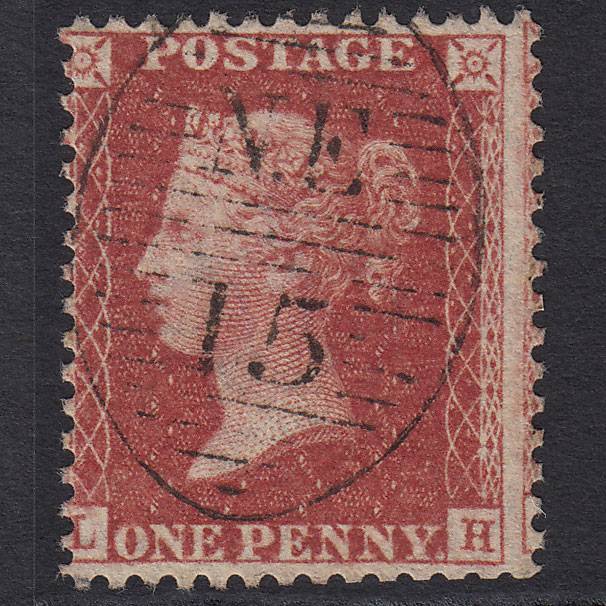 GB QV 1857 1d Rose-red (Plate 60) SG40-C10(1) LH VFU London D&S NE15 Misperf