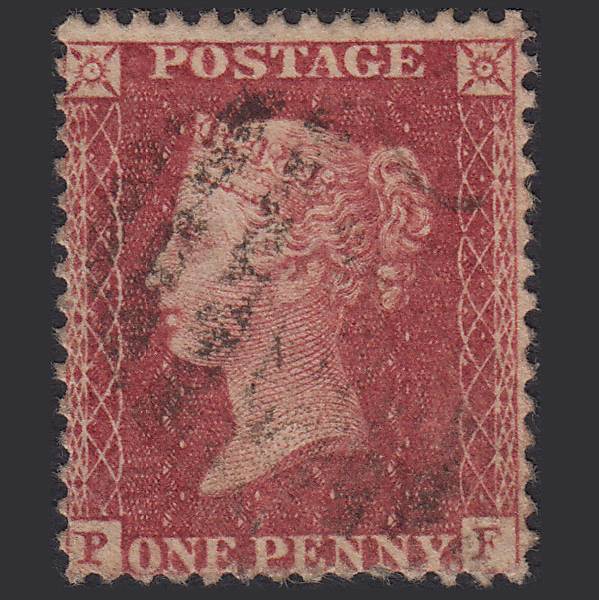 GB QV 1857 1d Rose-red (Plate 62) SG40-C10(1) PF GU